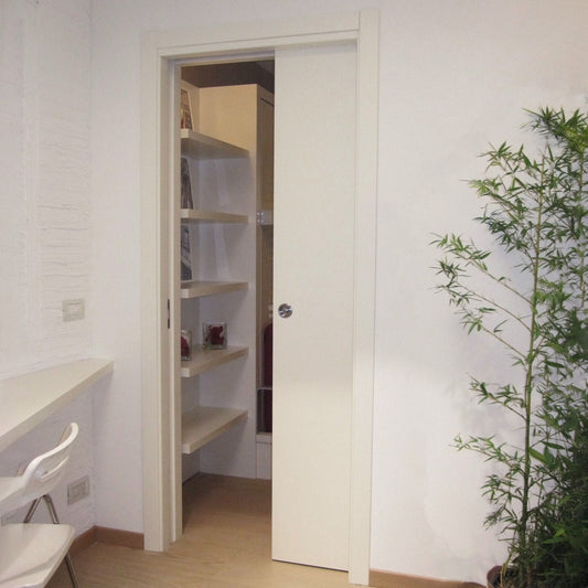 100mm Ermetika EvoKit White Single Pocket Door System