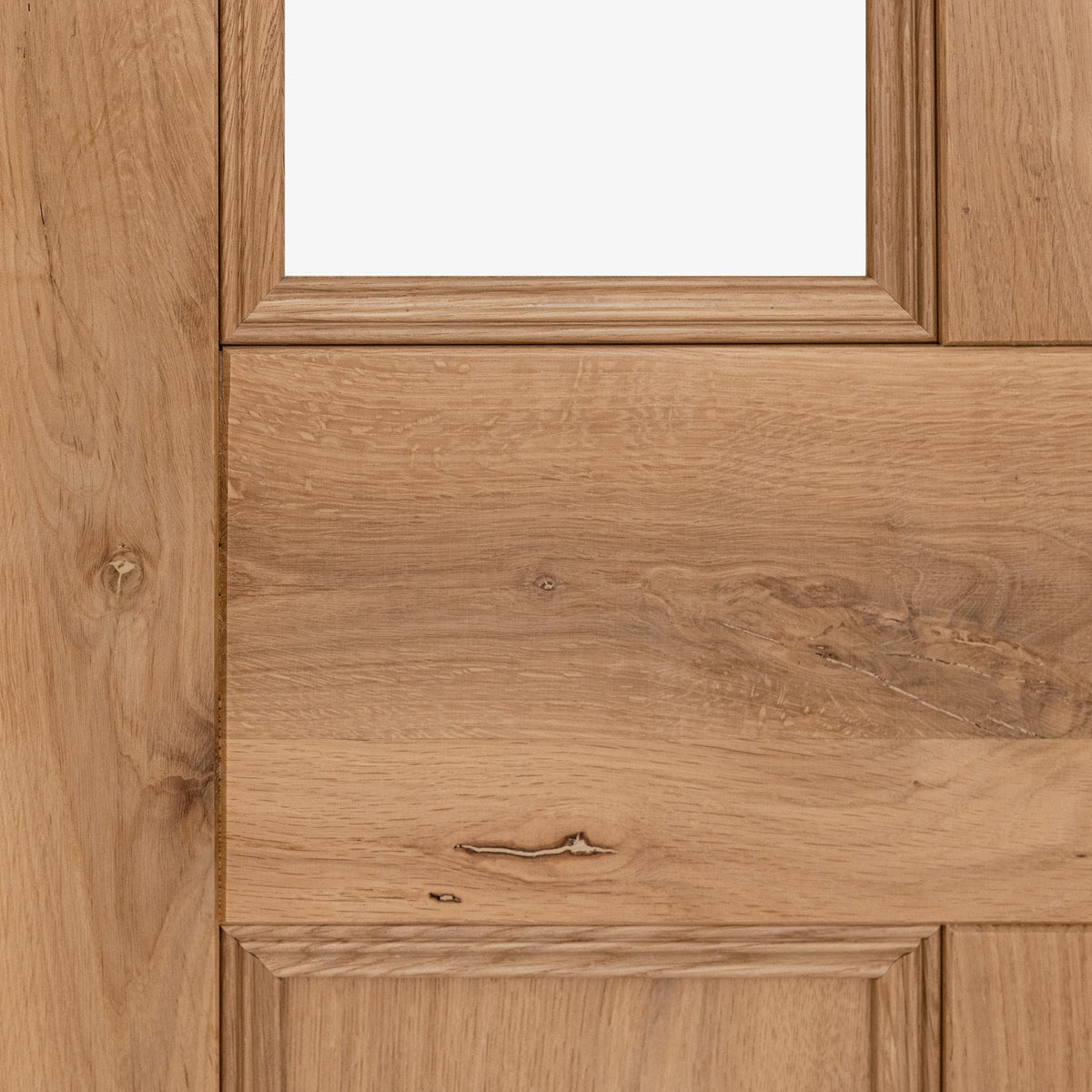 Internal Fully Finished Rustic Oak Victorian 2 Light Clear Glazed Door (118842)