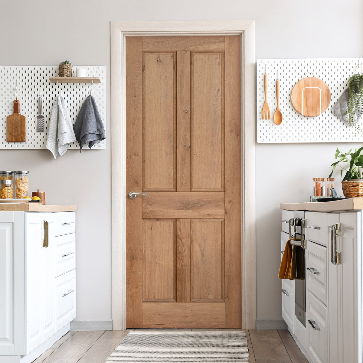Rustic Oak Internal Fully Finished Victorian 4 Panel Door (118970)