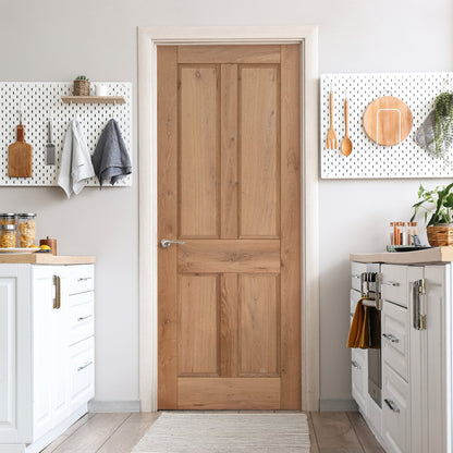 Rustic Oak Internal Fully Finished Victorian 4 Panel Door (118970)