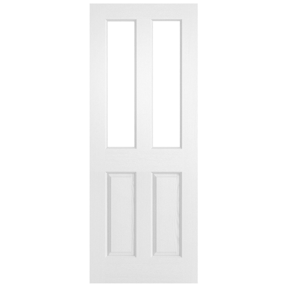 White Internal Primed Lifestyle Textured Square Top 2 Light Clear Glass Door (118973)
