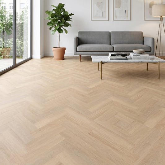 Buttermilk Oak - Lifestyle SPC Herringbone 5.5mm Rigid Core Vinyl Flooring