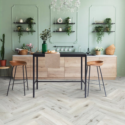 White Rock Oak - Lifestyle SPC Herringbone 5.5mm Rigid Core Vinyl Flooring (119019)