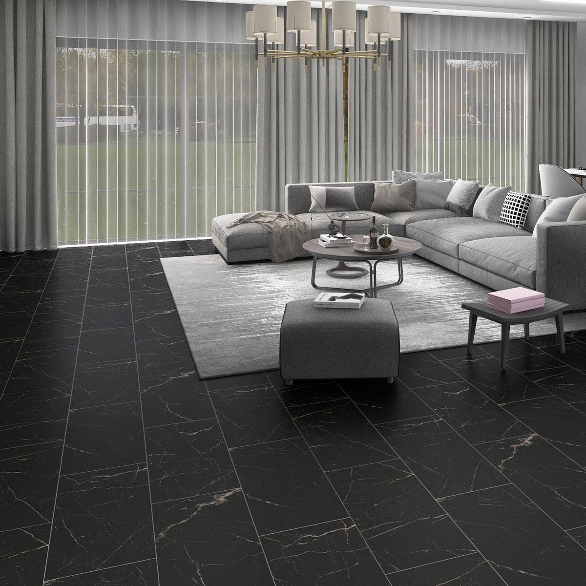 Black Marble - Lifestyle Plus 5mm Rigid Core Vinyl Flooring (119173)