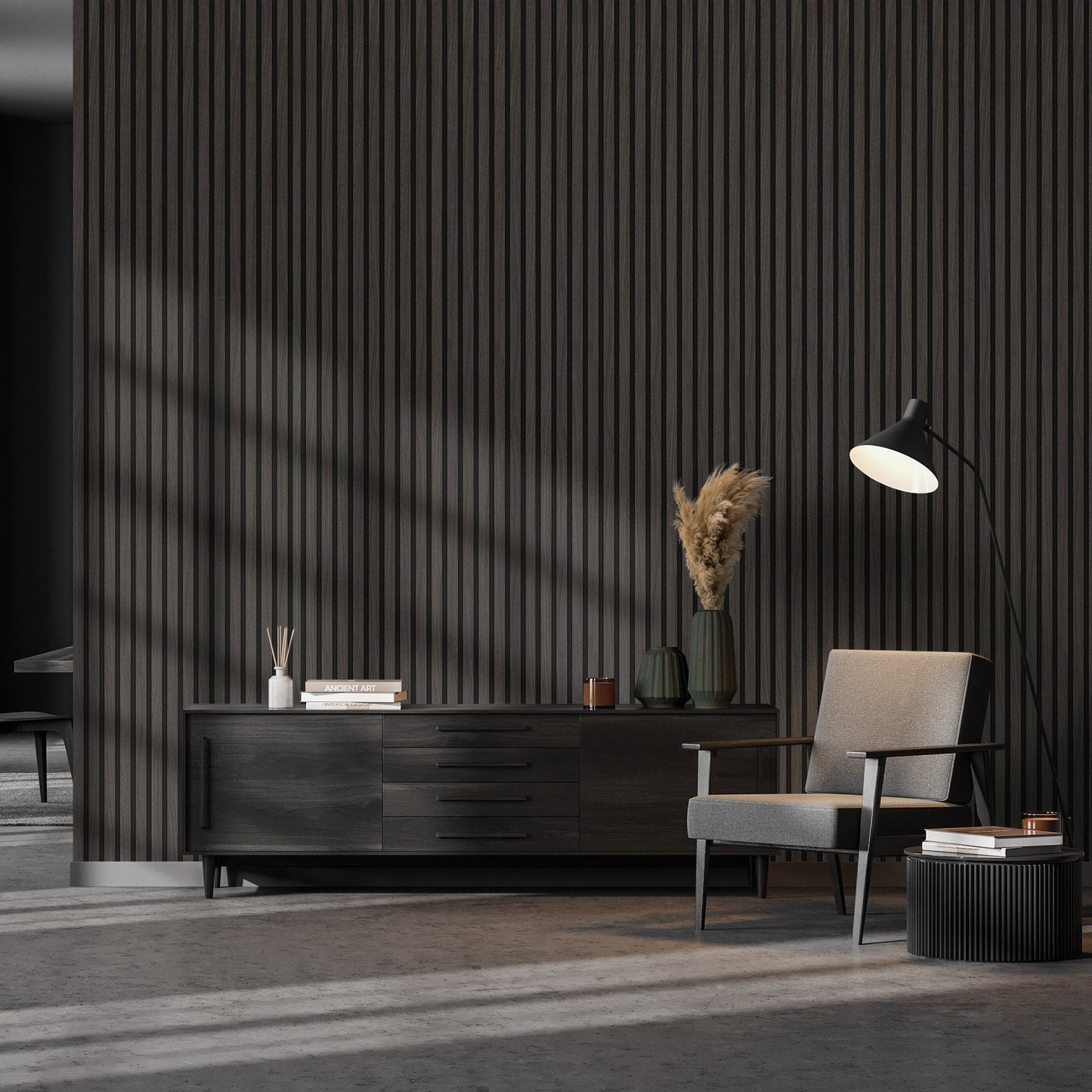 Dark Grey - Elevation Acoustic 20mm Fully Finished Wall Panelling