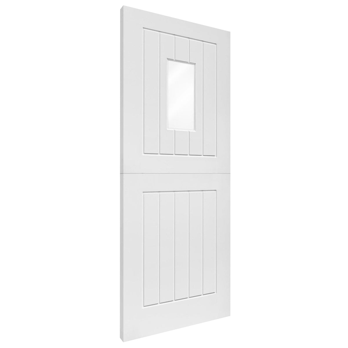 External White Painted Composite 1 Light Clear Glass Stable Door (121038)