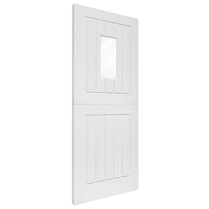 External White Painted Composite 1 Light Clear Glass Stable Door (121038)