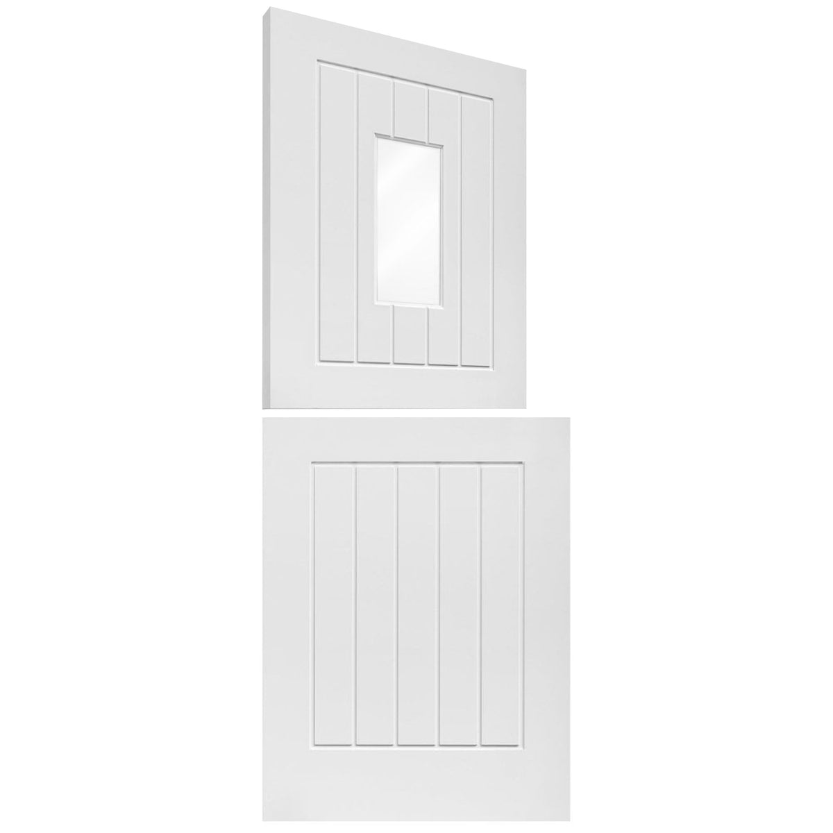External White Painted Composite 1 Light Clear Glass Stable Door (121038)