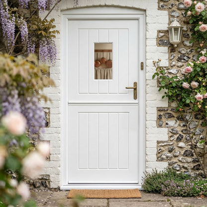 External White Painted Composite 1 Light Clear Glass Stable Door (121038)