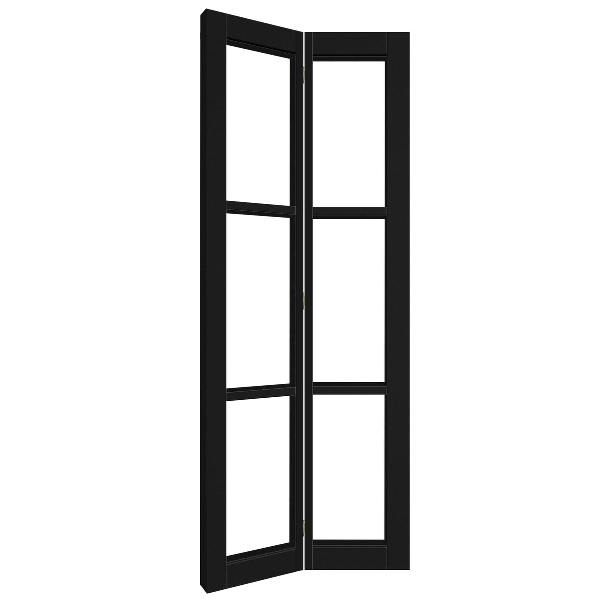 Black Internal Fully Finished Industrial 3 Light Clear Glass Bi-fold Door (121175)