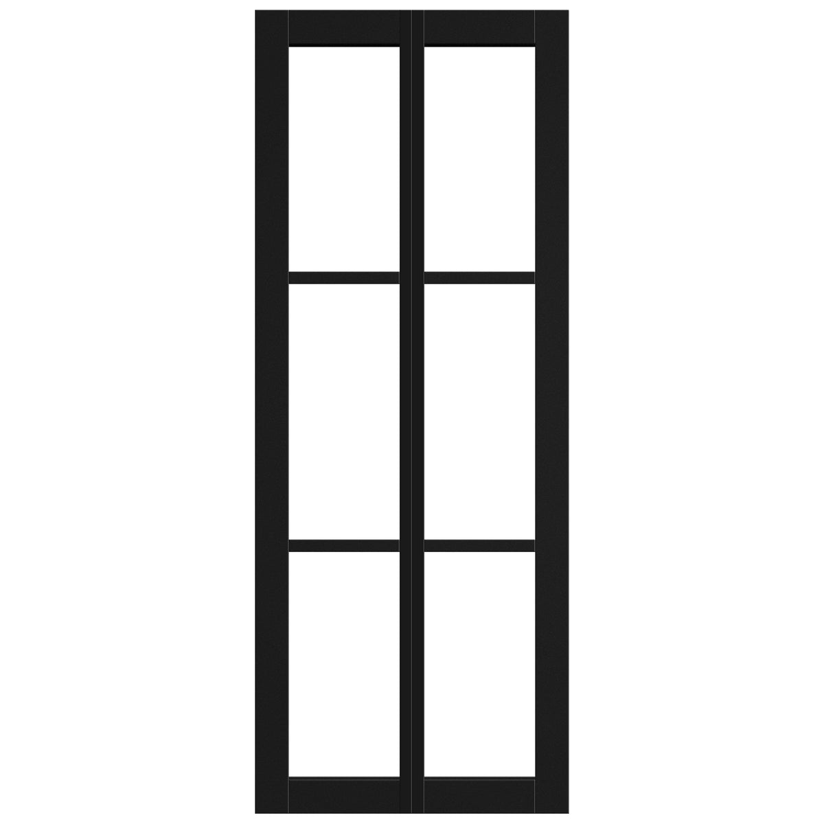 Black Internal Fully Finished Industrial 3 Light Clear Glass Bi-fold Door (121175)