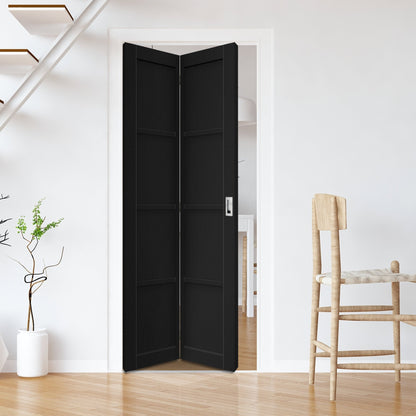 Black Internal Fully Finished 4 Panel Solid Bi-fold Door (121176)