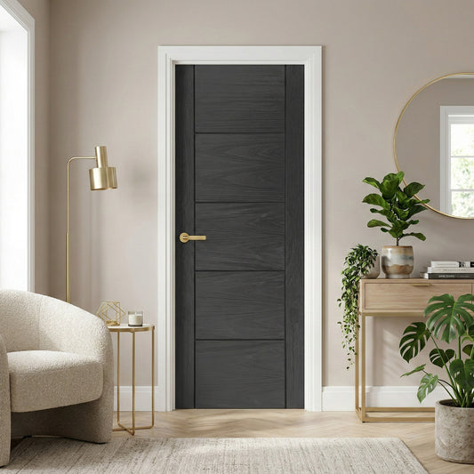 Ash Grey Internal Fully Finished Parma 5 Panel Door (121183)