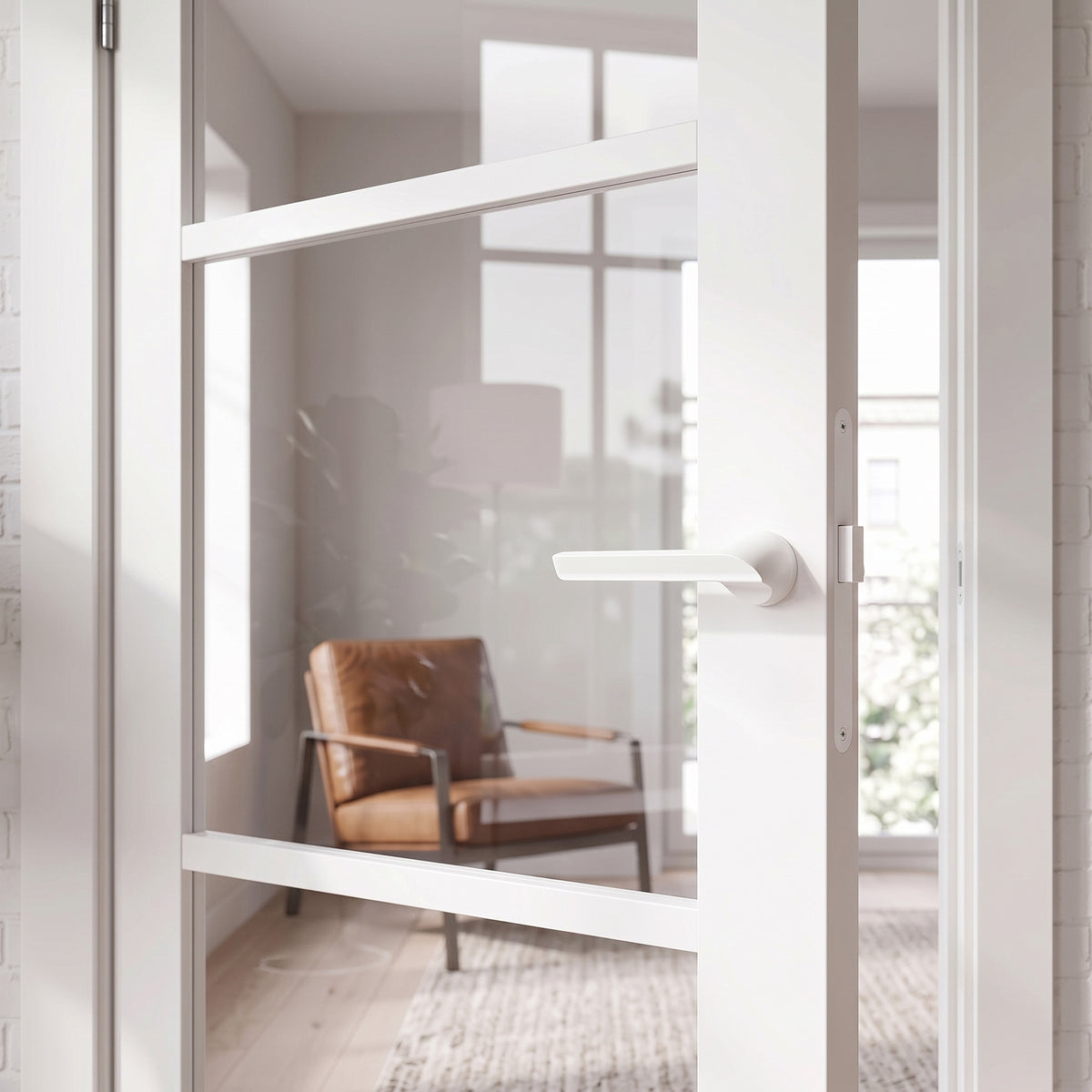 Internal Primed Studio Industrial 3 Light Clear Glass Door