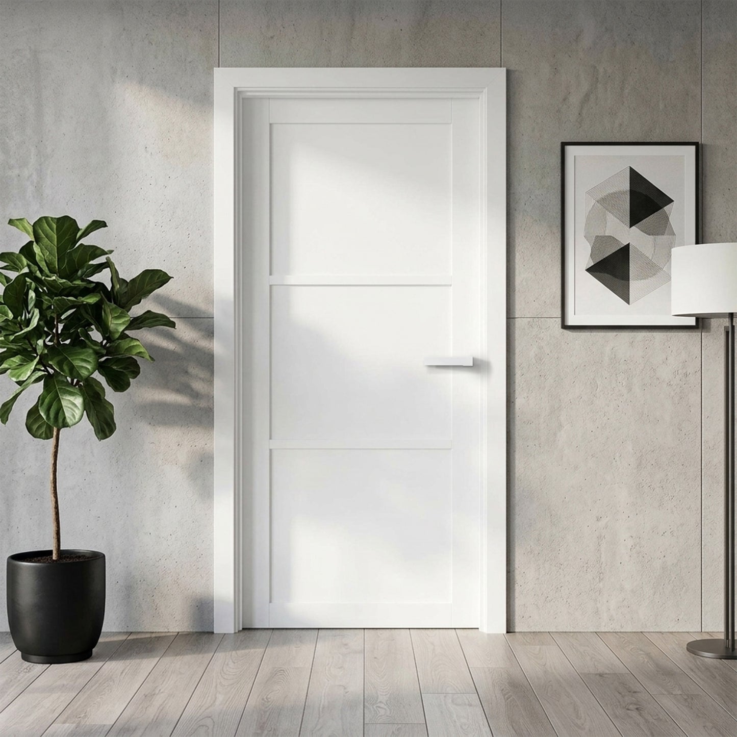 Internal Primed Studio Industrial 3 Panel Door