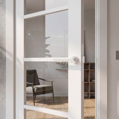 Internal Primed Studio Industrial 4 Light Clear Glass Door