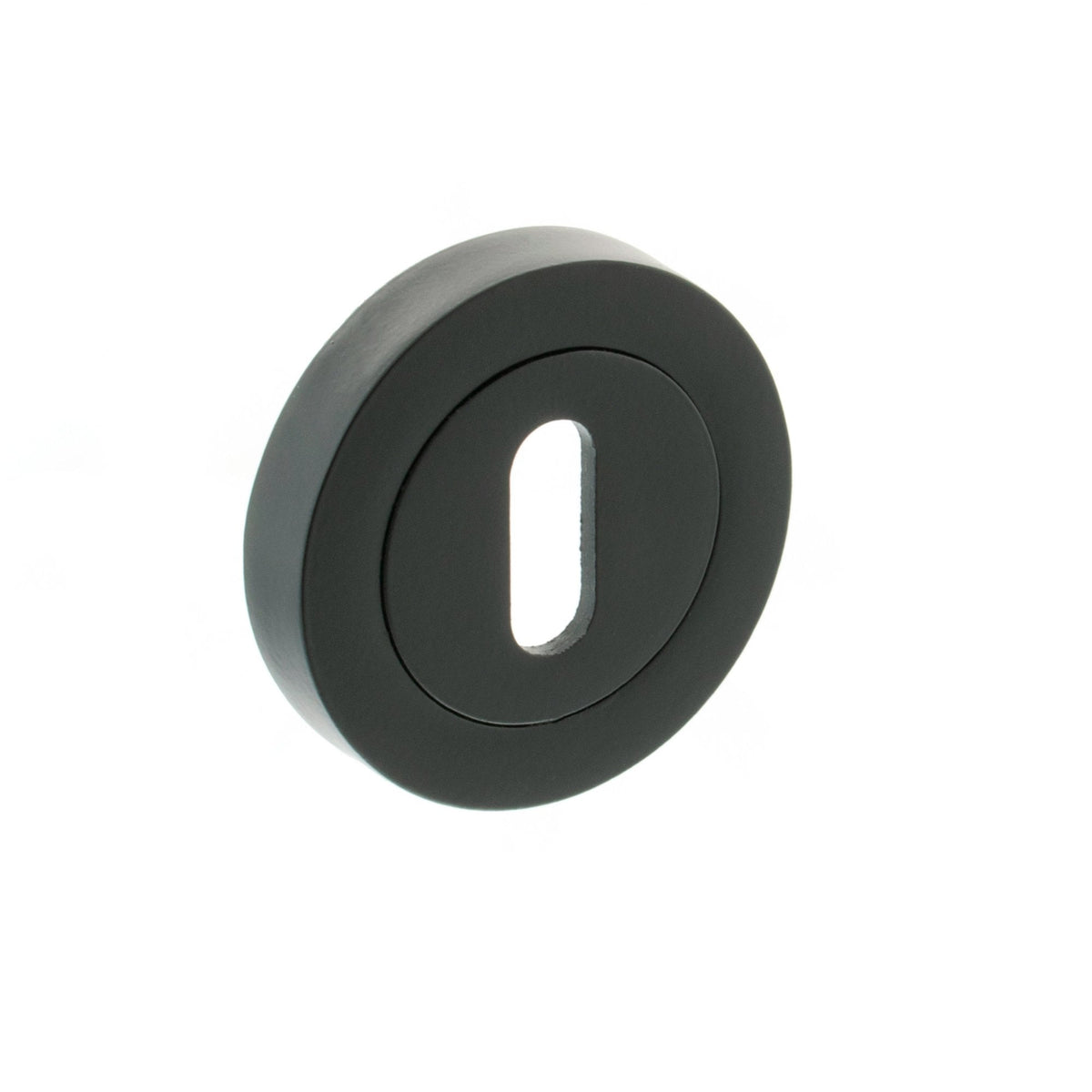 Status Round Key Escutcheon Pair - Matt Black