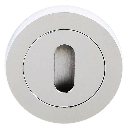 Status Round Key Escutcheon Pair - Polished Chrome
