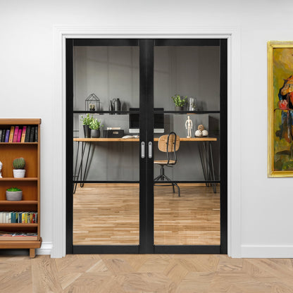 Internal Primed Industrial 2.0 Lifestyle 3 Light Clear Glass French Door