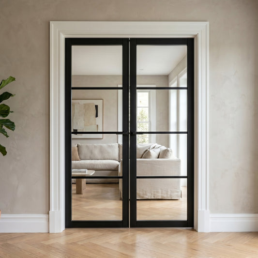 Internal Primed Industrial 2.0 Lifestyle 4 Light Clear Glass French Door