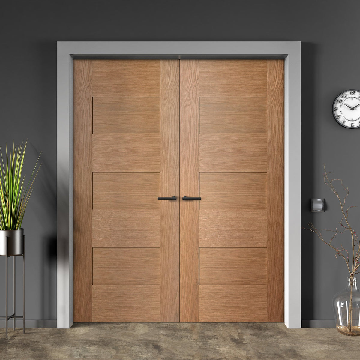 Internal Oak Fully Finished Edison 7P Pair Door (121361)