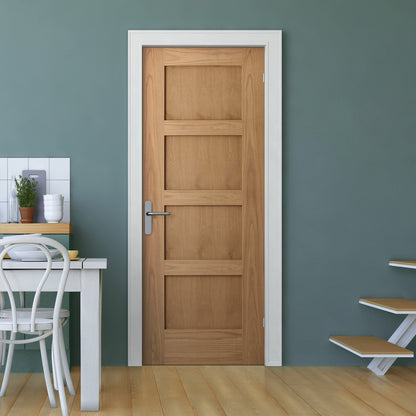 Oak Internal Unfinished Shaker 4 Panel FD30 Fire Door (51737)