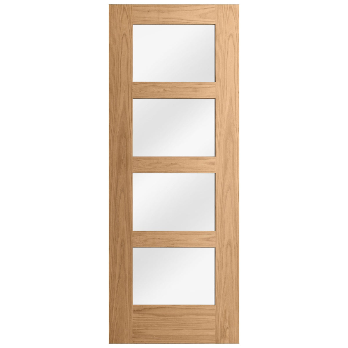 Oak Internal Unfinished Shaker 4 Light Clear Glass Door (51738)