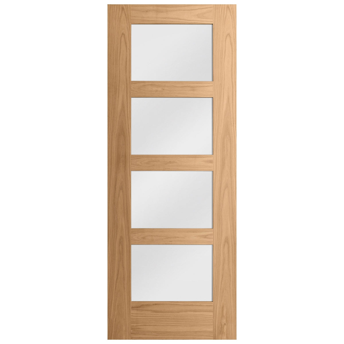 Oak Internal Unfinished Shaker 4 Light Obscure Glass Door (51739)