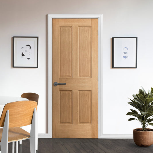 Oak Internal Unfinished Traditional Victorian 4 Panel Door (51744)