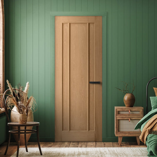 Oak Internal Unfinished Toledo 3 Panel FD30 Fire Door (51748)
