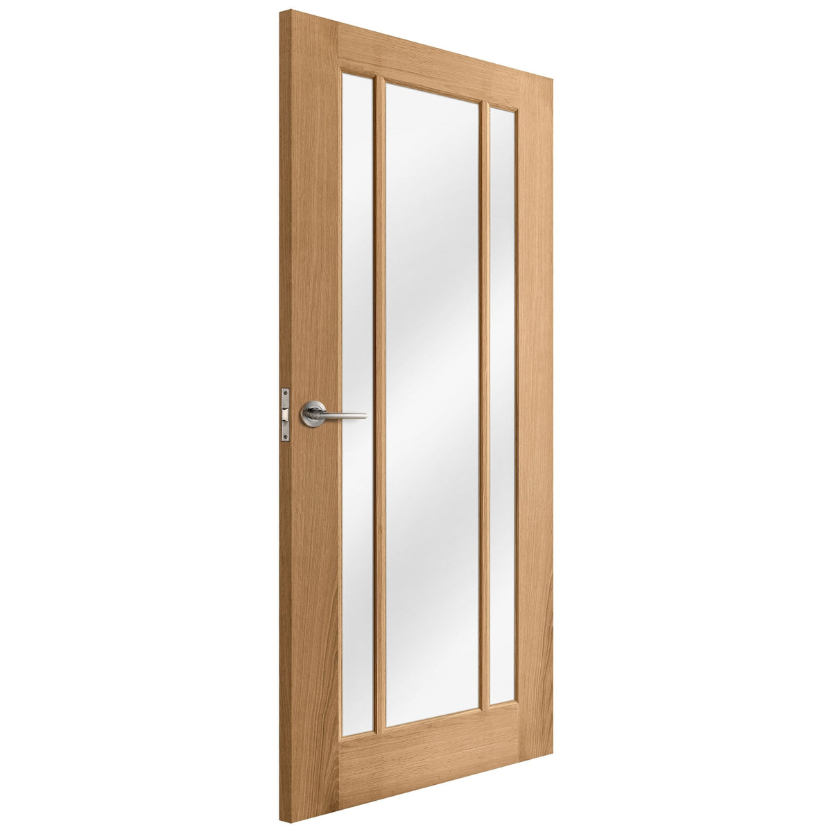 Oak Internal Unfinished Toledo 3 Light Clear Glass Door (51749)