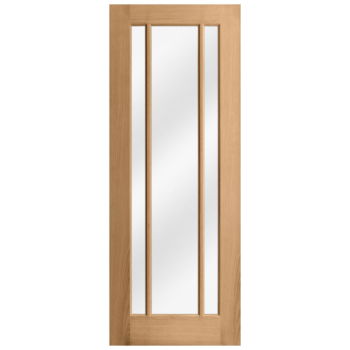 Oak Internal Unfinished Toledo 3 Light Clear Glass Door (51749)