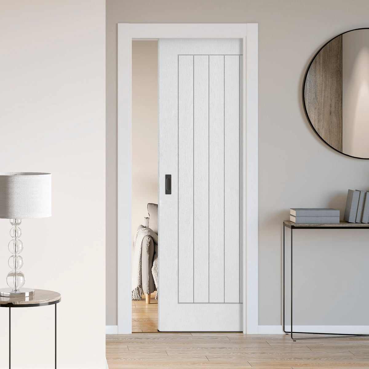 Internal White Moulded Farley Classic Framed Pocket Door Set (120823)