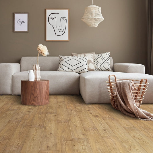 Tawny Chestnut - Atlantic 10mm Handscraped Moisture Resistant Laminate Flooring (122438)