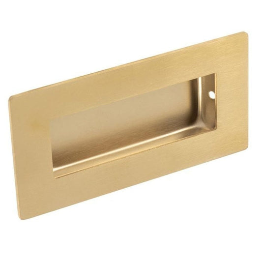 Rectangular Flush Pull Handle - Satin Brass