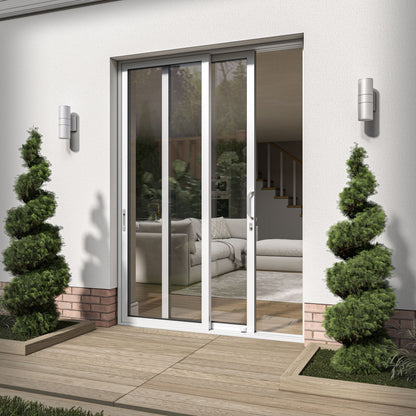 White Aluminium External Clear Glass Sliding Patio Door