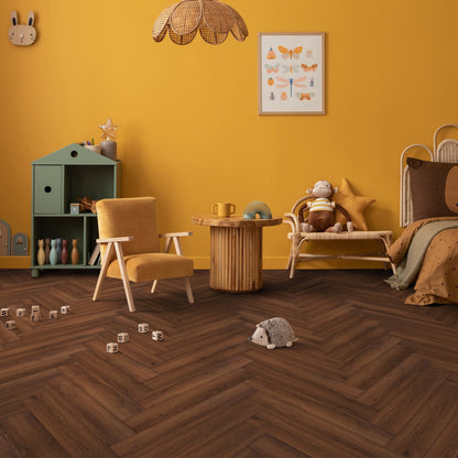 Dusk Oak - Comfort Luxe 12mm Laminate Herringbone Flooring