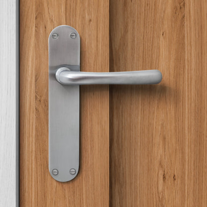Palace Lever on Backplate Door Handle Set - Satin Chrome