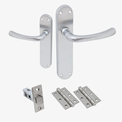 Palace Lever on Backplate Door Handle Set - Satin Chrome