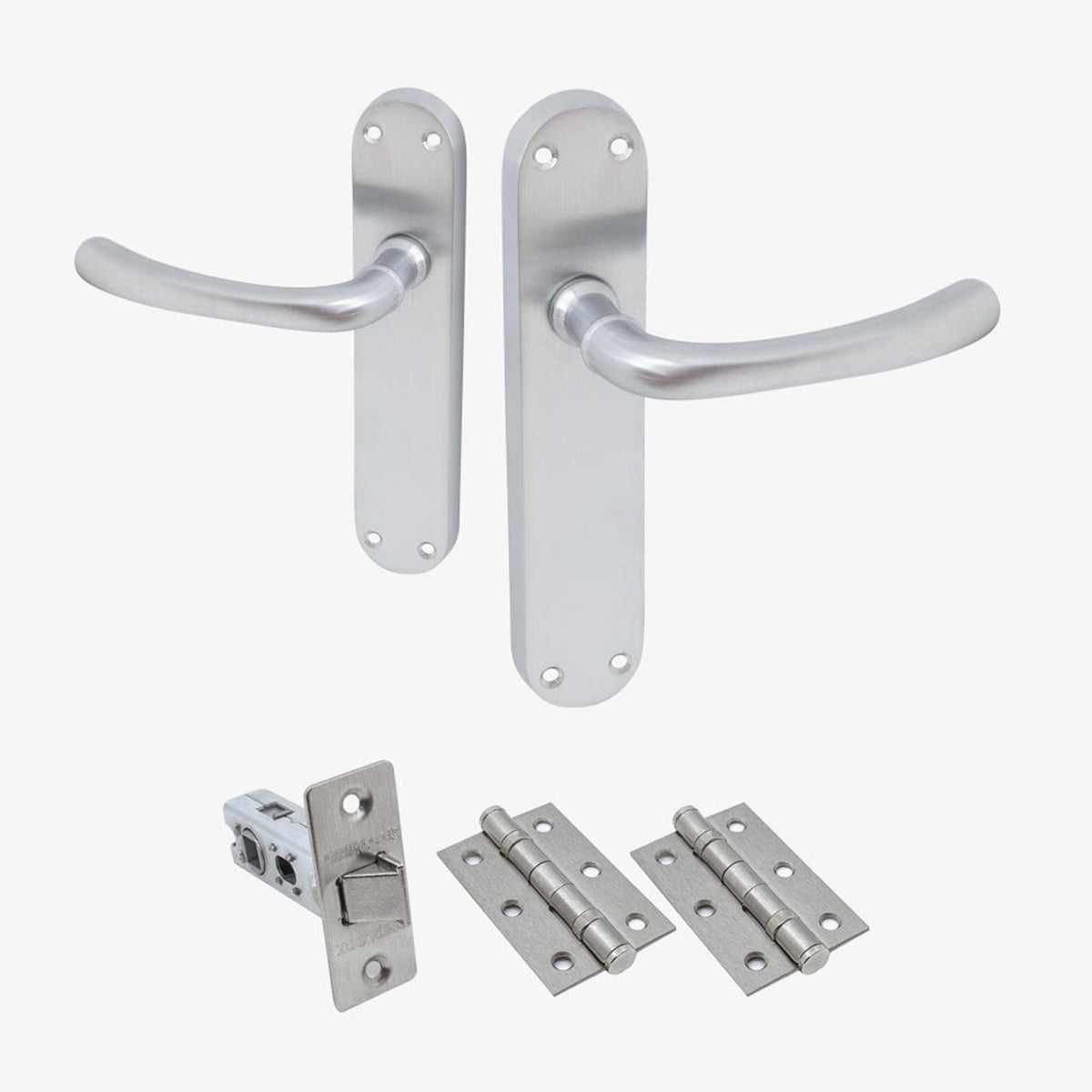 Palace Lever on Backplate Fire Door Handle Set - Satin Chrome