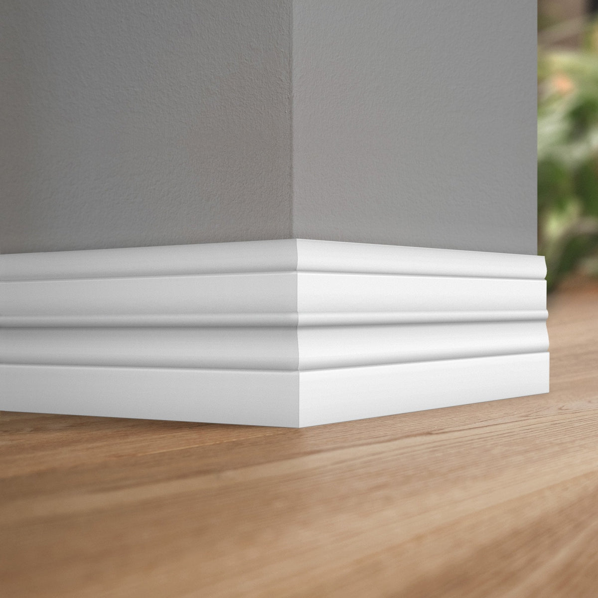 White - 2.4m Painted Decorative Skirting Board (122317)