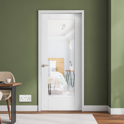 White Internal Primed Pattern 10 Clear Glass Door (51770)