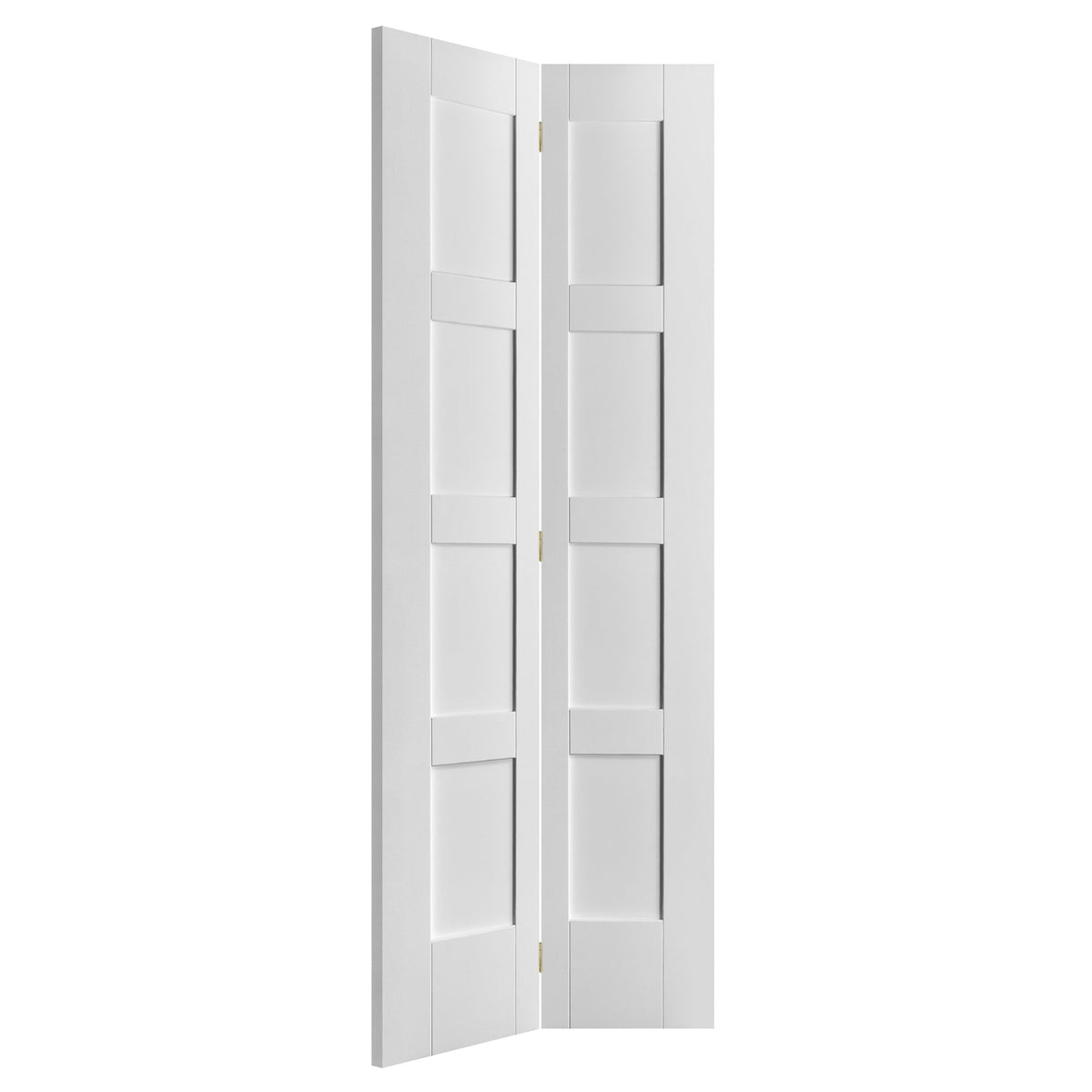 White Internal Primed Bi-fold Shaker 8 Light Clear Glass Door (51778)