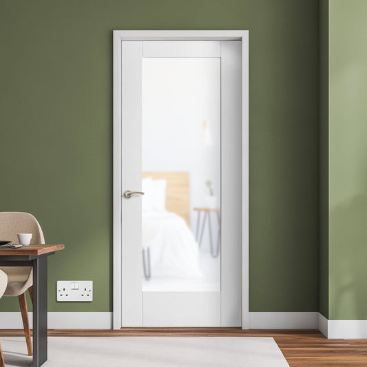 White Internal Primed Pattern 10 Obscure Glass Door (51772)