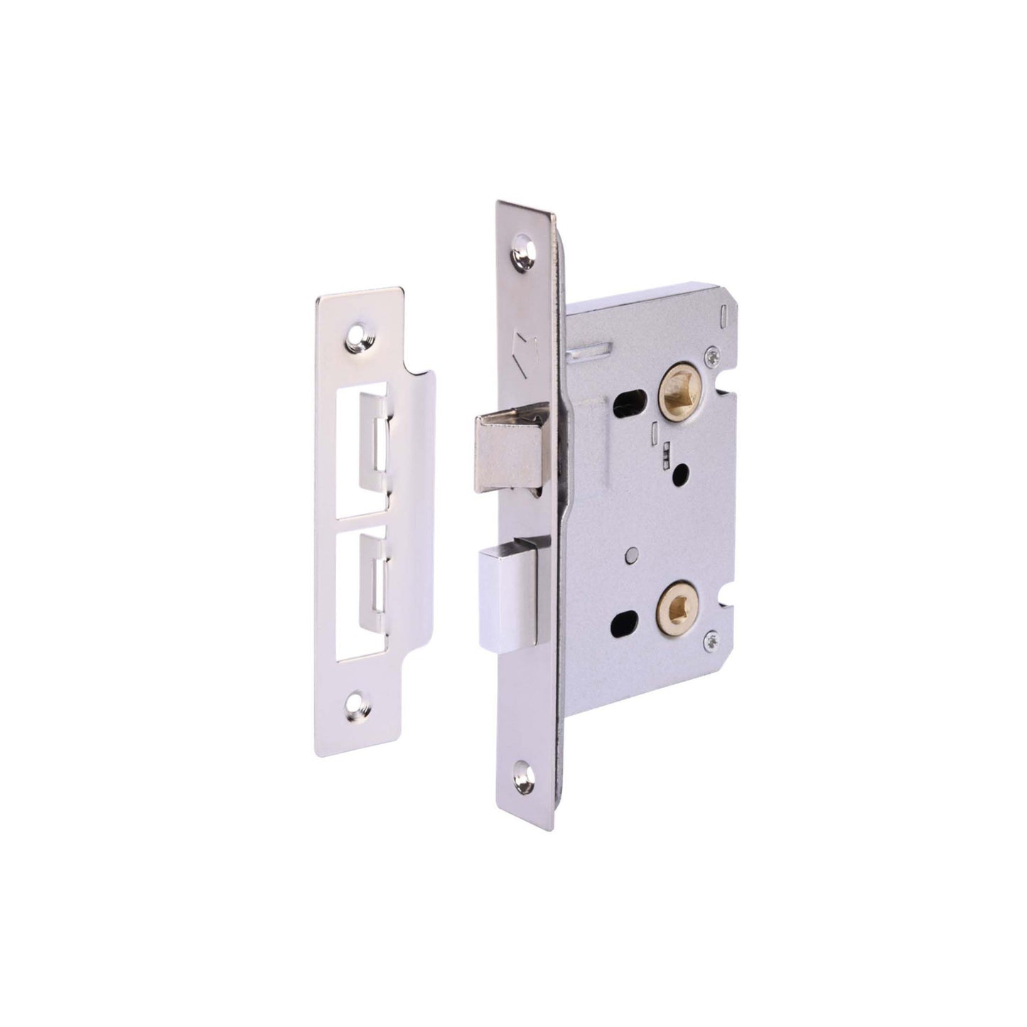 E-Series 65mm (2.5'') Mortice Bathroom Lock - Polished Nickel