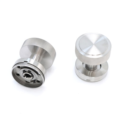 Knurled Round Rose Door Knob Set - Satin Stainless Steel