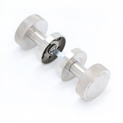 Knurled Round Rose Door Knob Set - Satin Stainless Steel