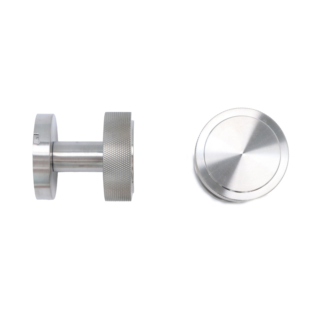 Knurled Round Rose Door Knob Set - Satin Stainless Steel