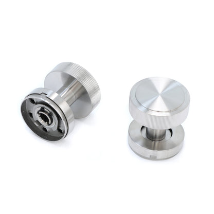 Fluted Round Rose Door Knob Set - Satin Stainless Steel