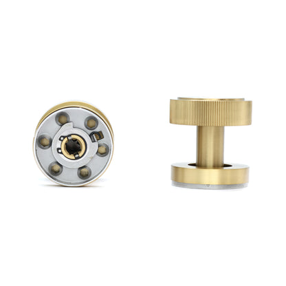 Fluted Round Rose Door Knob Set - Satin Gold
